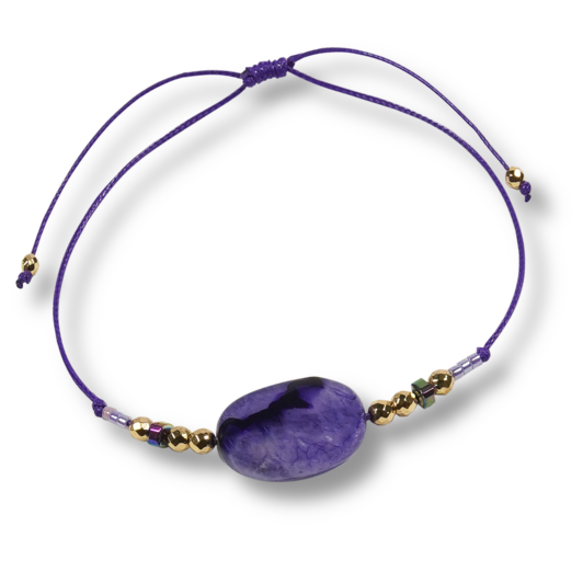 Agate Stone oval - Purple